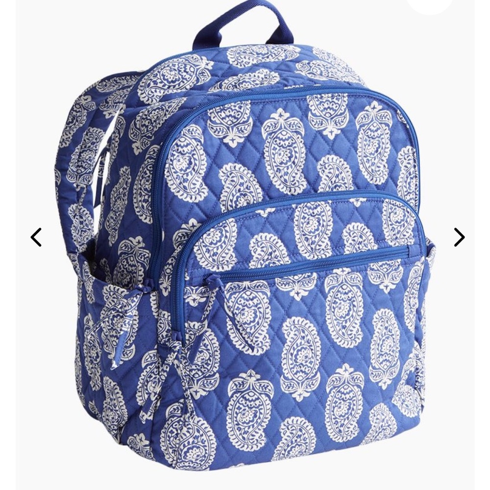 NWT! Vera Bradley Bancroft Blue Paisley Backpack - Picture 3 of 11